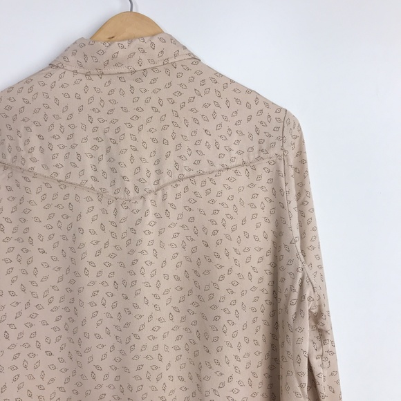 NWT Frank & Oak Tan Leaf Button Down Shirt Size L - Picture 6 of 8